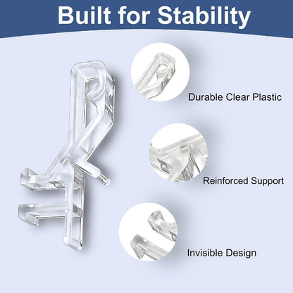 20 PCS Hidden Channel Valance Clips, 1-7/8 Inch Blind Clips for Valance with a Groove in The Back