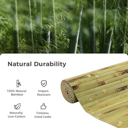 OUZUGIE 2 Pack 96x24 Inch Natural Bamboo Wall Panel – Green Burned Pole Wrap - Image 7
