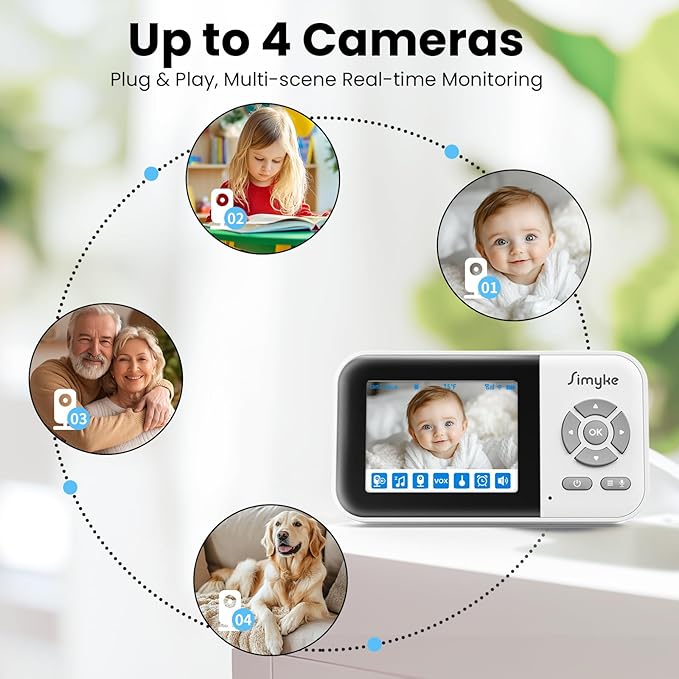 2Cameras Video Baby Monitor, Two Mode, 2.8'' IPS Display Screen, Night Vision - Image 6