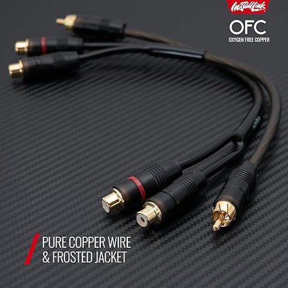Install Link RCA Audio Cable for Subwoofer or Stereo Cable, Y Adapter 1-Male to - Image 9