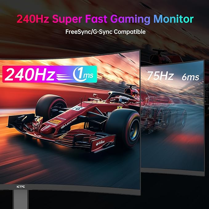 KTC 32 Inch 240Hz Curved Gaming Monitor, 2K 1440P Computer PC Monitor - Image 2