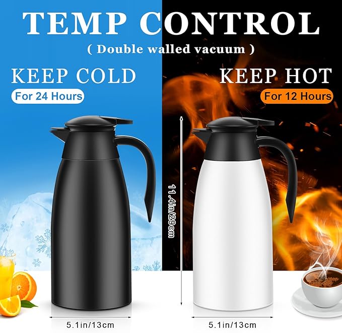 Norme 2 Pcs Thermal Coffee Carafe Insulated Stainless Steel Coffee Carafe - Image 2