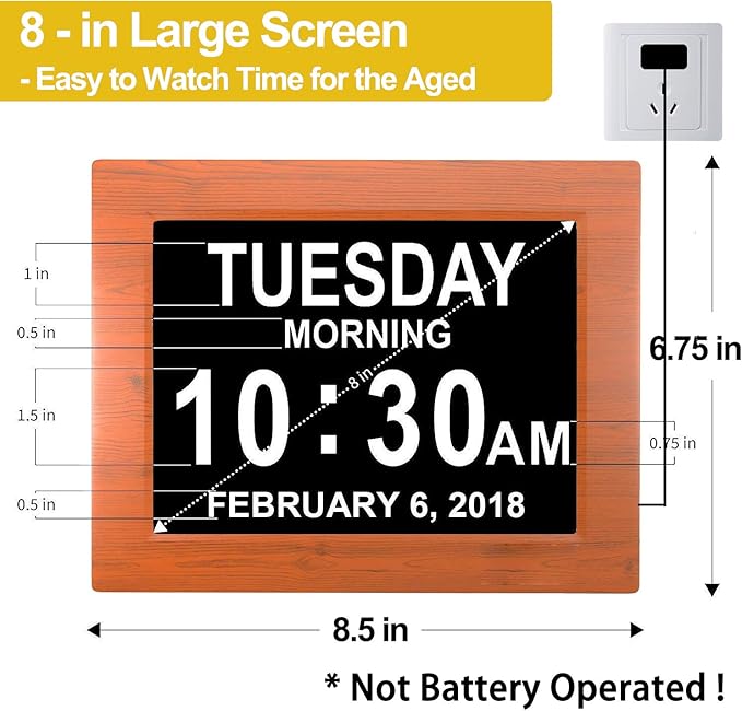 JALL 【New 2024】 Digital Calendar Alarm Day Clock - - Image 2