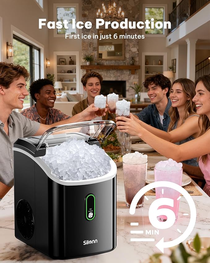 Silonn Nugget Ice Maker Countertop, Pellet Ice Machine - Image 5