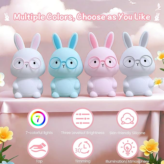 FAMIDUO Bunny Night Light, Rabbit Lamp - Image 7