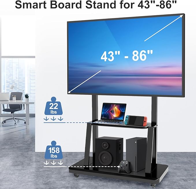 Smart Board Stand for 60-100 Inch Interactive Whiteboard, Mobile Stand - Image 2
