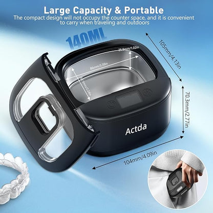 Ultrasonic Retainer Cleaner, Upgraded Wireless Professional Sonic Dental - Image 6