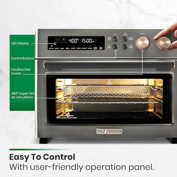 VAL CUCINA Infrared Heating Air Fryer Toaster Oven, Extra Large Countertop - Image 5
