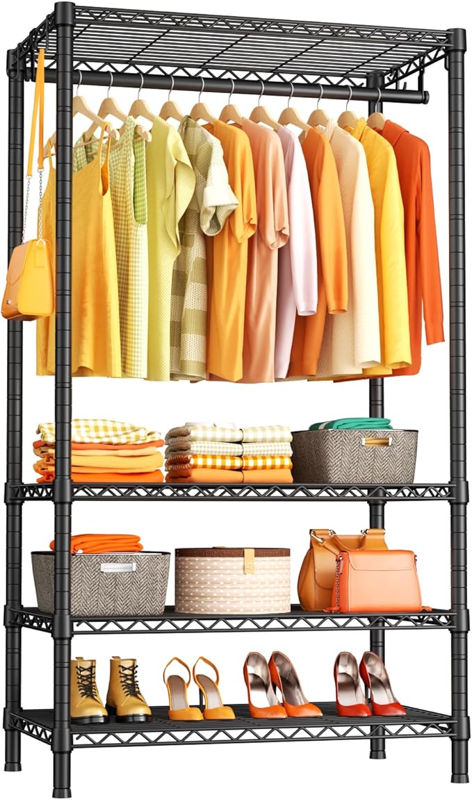 Ulif H4 Portable Closets, 4-Tier Metal Clothes Garment Rack by Ulif