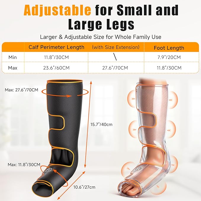 Leg Massager with Heat and Compression, Foot and Calf Massager - Image 4
