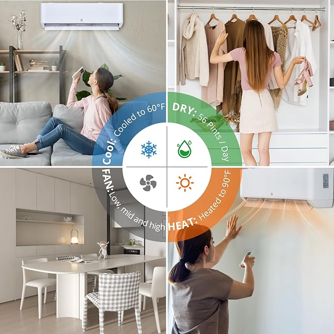 9, 000 BTU Mini Split Air Conditioner & Heat Pump, Ultra Quiet, ENERGY STAR - Image 6