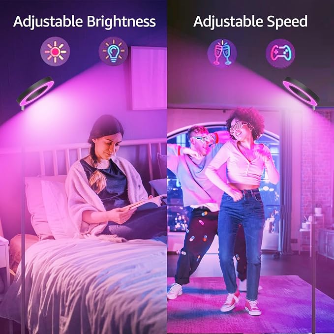42W Dual-Sided Floor Lamp, RGB Color Changing LED Standing Lamp - Image 7