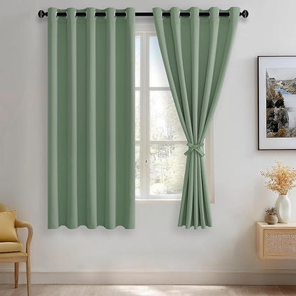 JIUZHEN Light Sage Blackout Curtains by JIUZHEN
