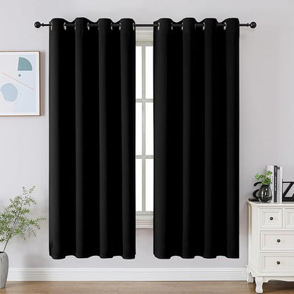 CUCRAF Black Blackout Curtains & Drapes Grommet Soundproof Curtains by CUCRAF