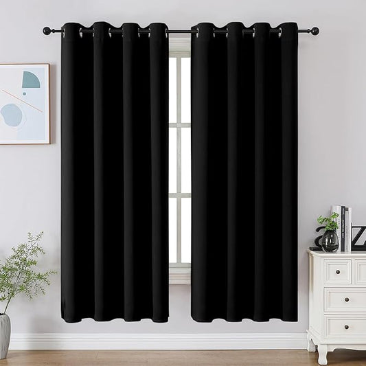 CUCRAF Black Blackout Curtains & Drapes Grommet Soundproof Curtains by CUCRAF