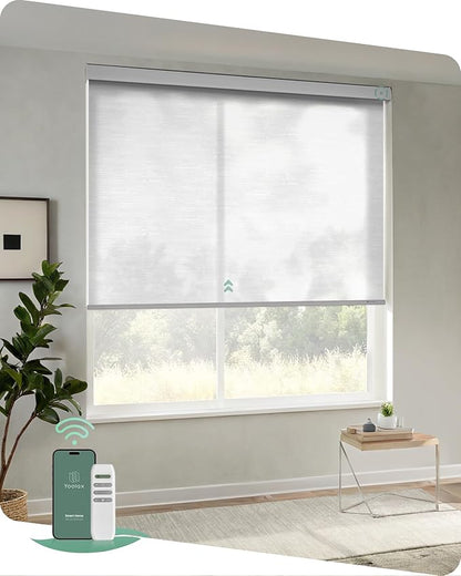 Yoolax Motorized Blinds with Remote, Light Filtering Remote Shades by Yoolax