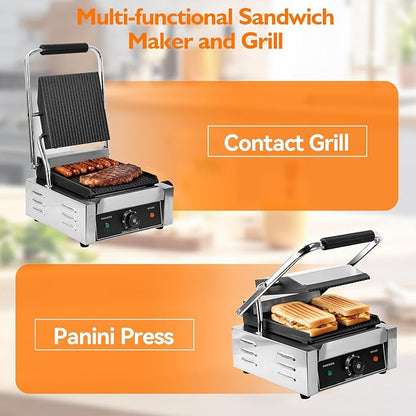 1800W Commercial Indoor Electric Grill & Panini Press - Image 2