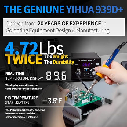 YIHUA 939D+ Digital Soldering Station, 75 Watt Equivalent - Image 2