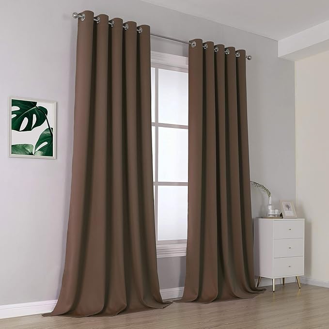 DUALIFE 120 Inches Long Coffee Colour Curtains - Image 2