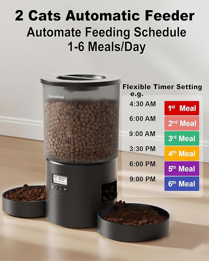 Automatic Cat Feeder for 2 Cats, Dry Food Dispenser - Image 2