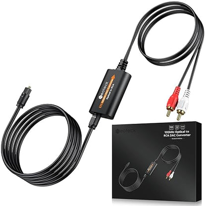 Neoteck 192kHz DAC Converter 7ft/2.1m Optical to RCA Cable SPDIF to RCA Digital by Neoteck