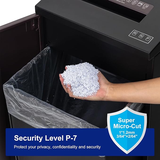 P-7 High Security Paper Shredder Heavy Duty, 5-Sheet Super Micro Cut, 11.9 - Image 2