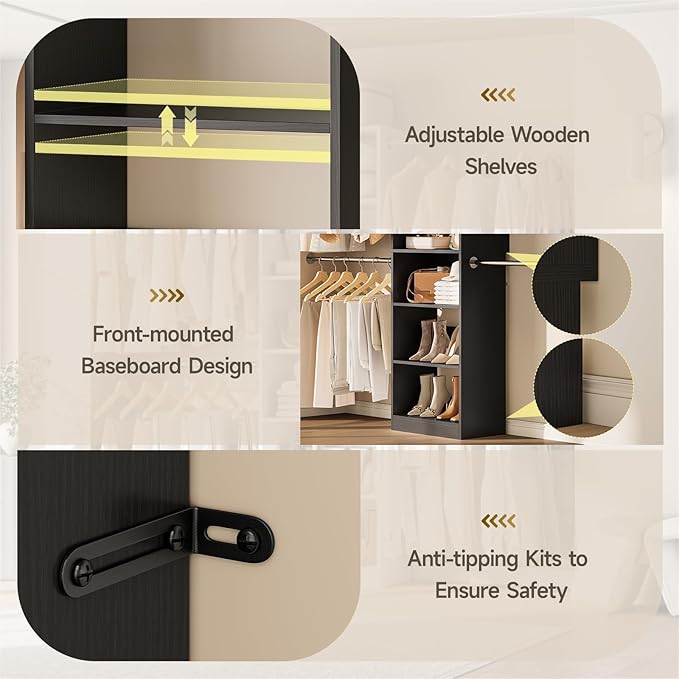 W1 Closet System, 3.5FT-7.7FT Closet Organizer System - Image 6
