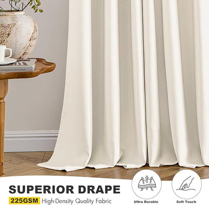MIULEE Beige White Blackout Curtains - Image 5