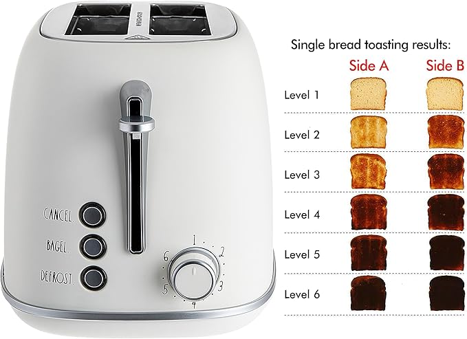 Rae Dunn Retro Rounded Bread Toaster, 2 Slice Stainless Steel Toaster - Image 2