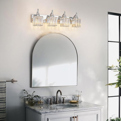 BBLLWJ Modern Bathroom Vanity Light 4-Light Chrome Crystal Light Fixtures Over - Image 7