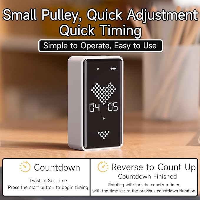 Digital Hourglass Timer, Rechargeable Magnetic Visual Timer - Image 3