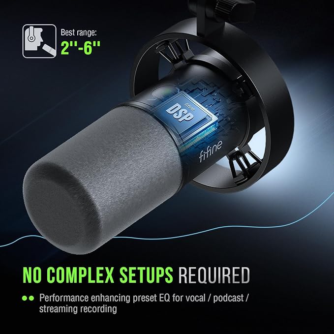 FIFINE Dynamic Microphone, XLR/USB Podcast Recording PC Microphone - Image 6