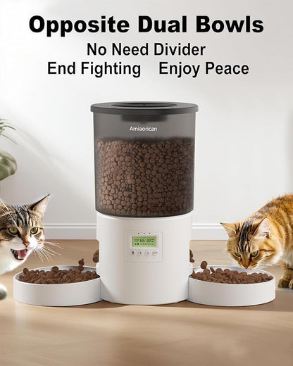 Automatic Cat Feeder for 2 Cats, 4.2L Programmable 1-6 Meals Portion Control - Image 3