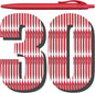Aozora Pens Bulk 30 Pack Red Click Pens No Bleed Wholesale Retractable by Aozora
