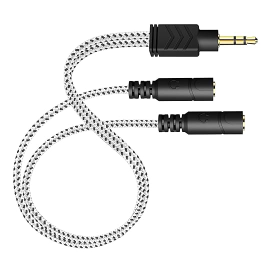 DUKABEL Headphone Stereo Splitter Cable, 3.5mm Dual Headphone Jack Splitter by DuKabel