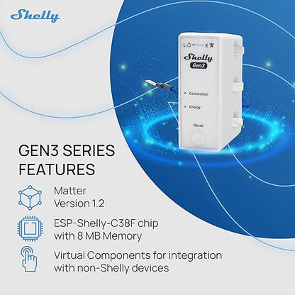 Shelly 3EM-63T Gen3 | Wi-Fi Operated Smart 3-Phase Energy Meter | Home - Image 7