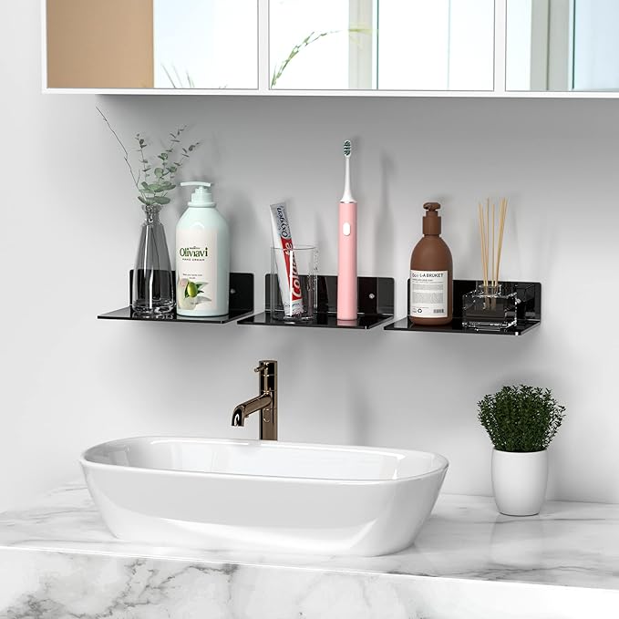 9 Inches Acrylic Wall Shelves 2 Pack, Floating Shelf - Image 7