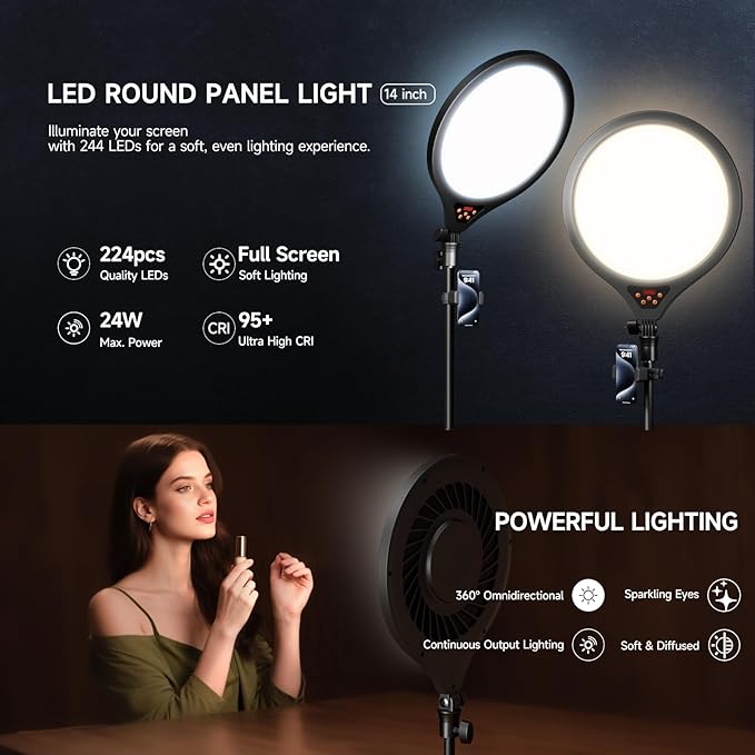 Ring Light Tripod for iPhone, Professional LED Ringlight for Video Recording - Image 3