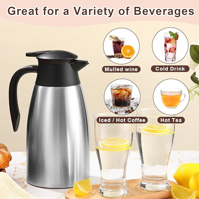 Norme 2 Pcs Thermal Coffee Carafe Insulated Stainless Steel Coffee Carafe - Image 4