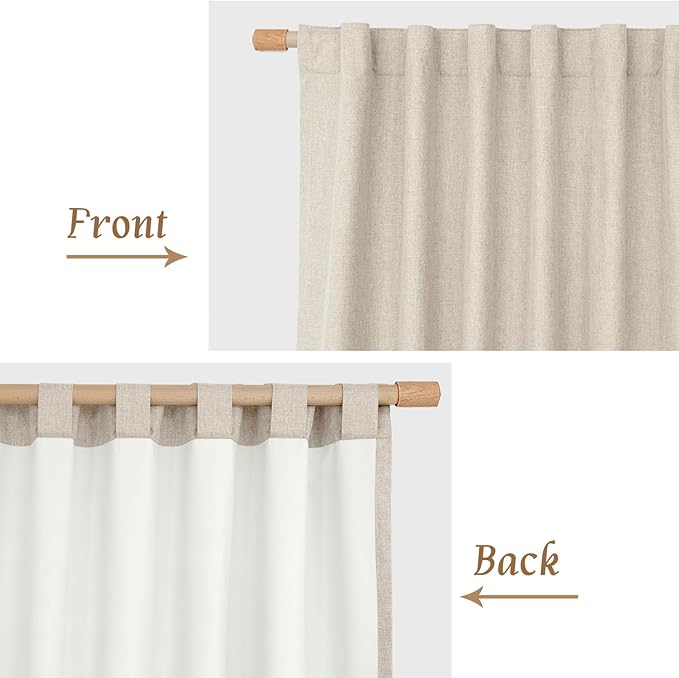 LAMIT 100% Blackout Linen Curtains - Image 7