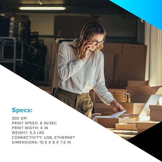 Zebra ZD421 Thermal Transfer & Direct Thermal Desktop Printer 203 dpi Print - Image 6