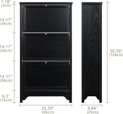 Chogori 3-Tier Shoe Cabinet – Solid Wood Entryway Shoe Storage Organizer - Image 2