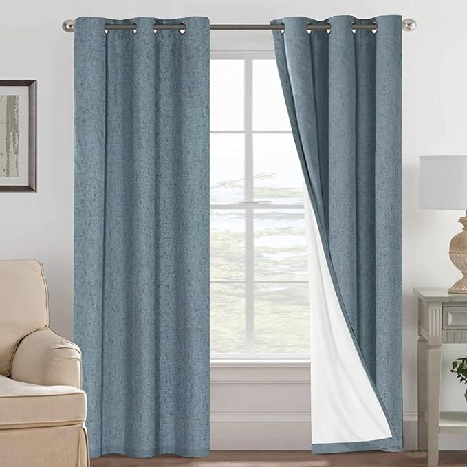 H.VERSAILTEX Primitive Linen Curtains 100% Blackout Curtain Drapes Burlap by HVERSAILTEX