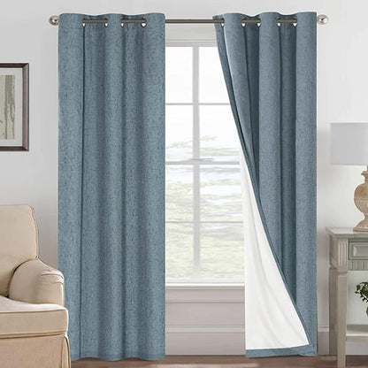 H.VERSAILTEX Primitive Linen Curtains 100% Blackout Curtain Drapes Burlap by HVERSAILTEX