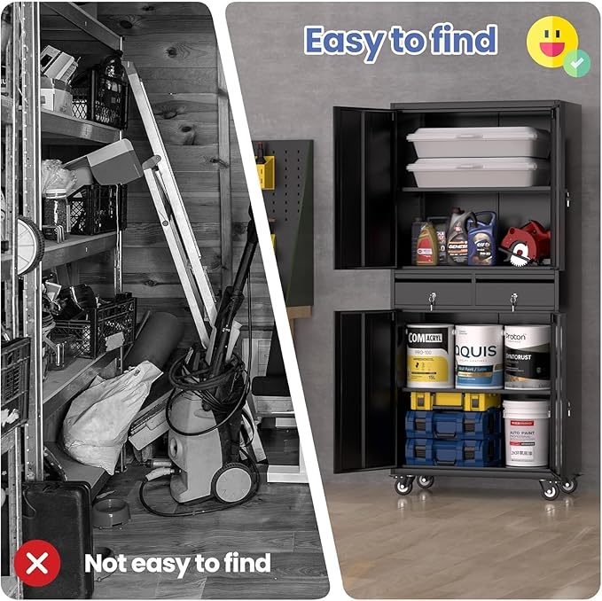 GarveeHome 73'' Metal Storage Cabinet, Heavy Duty Garage Storage - Image 8
