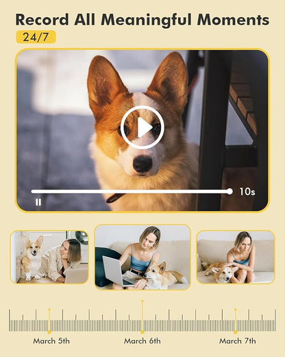 Dzees 5G/2.4G WiFi Indoor Security Camera Pet Camera No Subscription, 2K 360° - Image 8