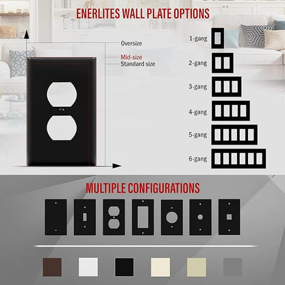 ENERLITES Mid-Size Duplex Receptacle Wall Plate, Electrical Outlet Covers - Image 3