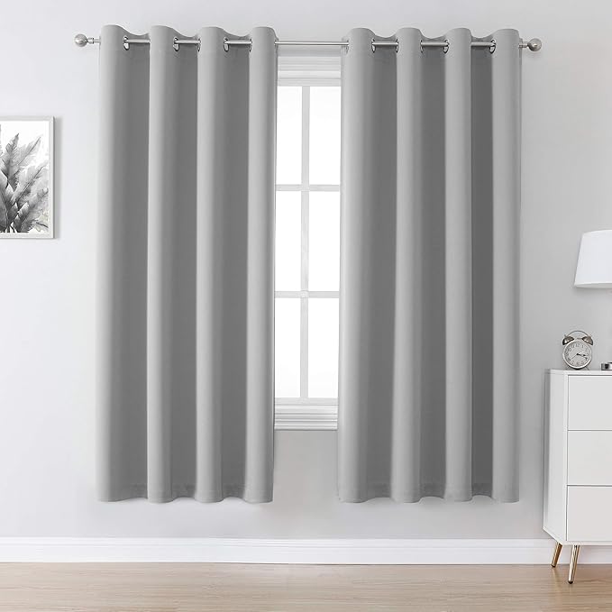 DUALIFE Ultimate Gray Blackout Curtain Panels/Drapes by DUALIFE