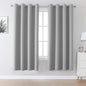 DUALIFE Grey Room Darkening Blackout Curtains Solid Thermal Insulated Grommet by DUALIFE