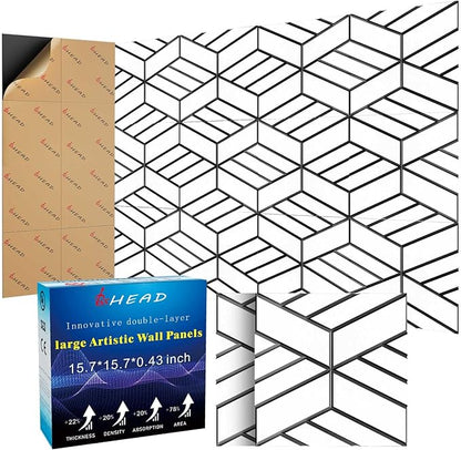 BSHEAD 8 Pack 2-Layer Soundproof Wall Panels, 15.7 x 15.7 x 0.43 in Large Sound by Staytunedforournewproduct